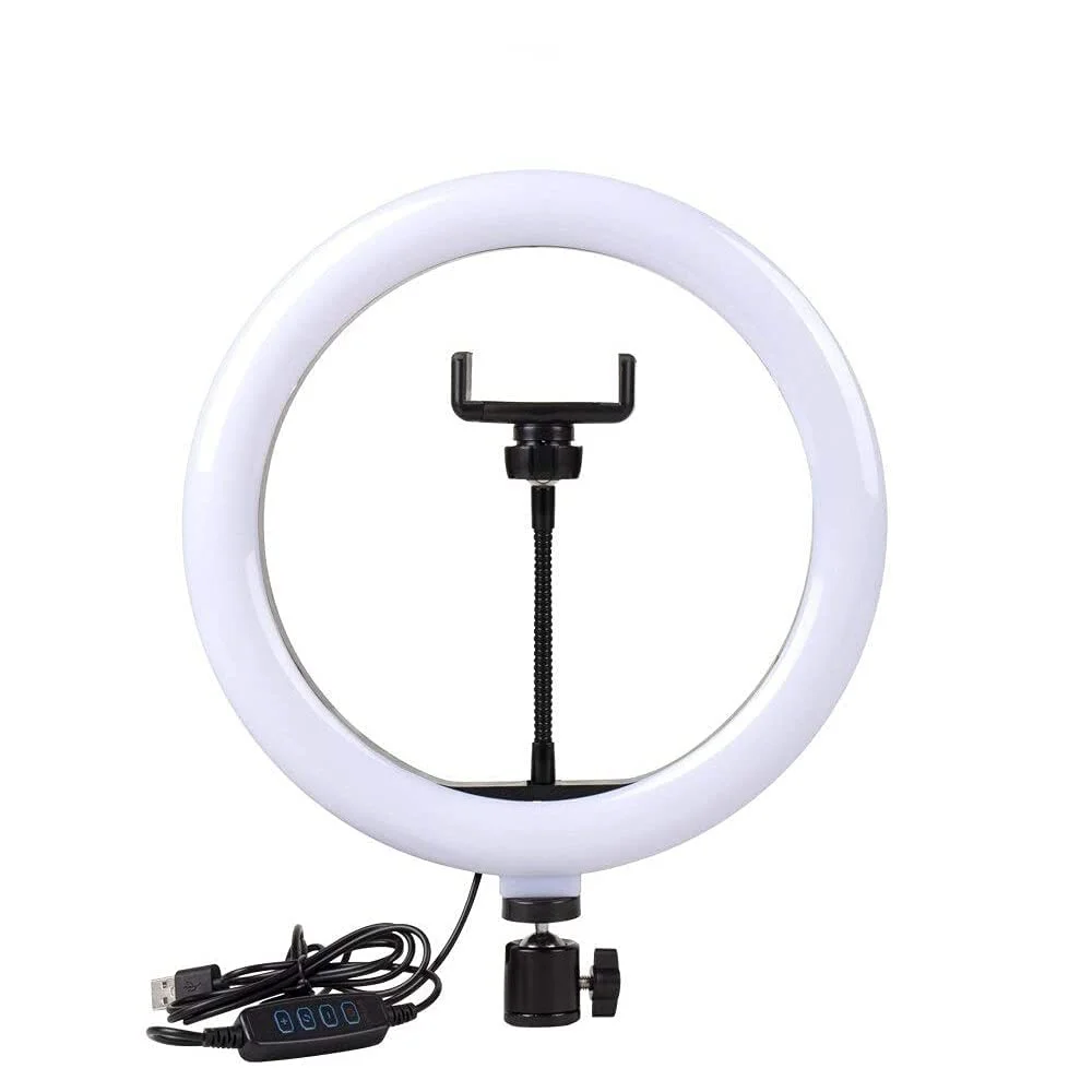 UGSTORE 10" Portable LED Ring Light with 3 Color Modes Dimmable Lighting | for YouTube | Photo-Shoot | Video Shoot | Live Stream | Makeup & Vlogging | Compatible with iPhone/Android Phones & Cameras