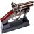 UGSTORE Antique Red Flame Metal Body Refillable Revolver Gun Banduk Shape Cigarette Gas Lighter with Stand